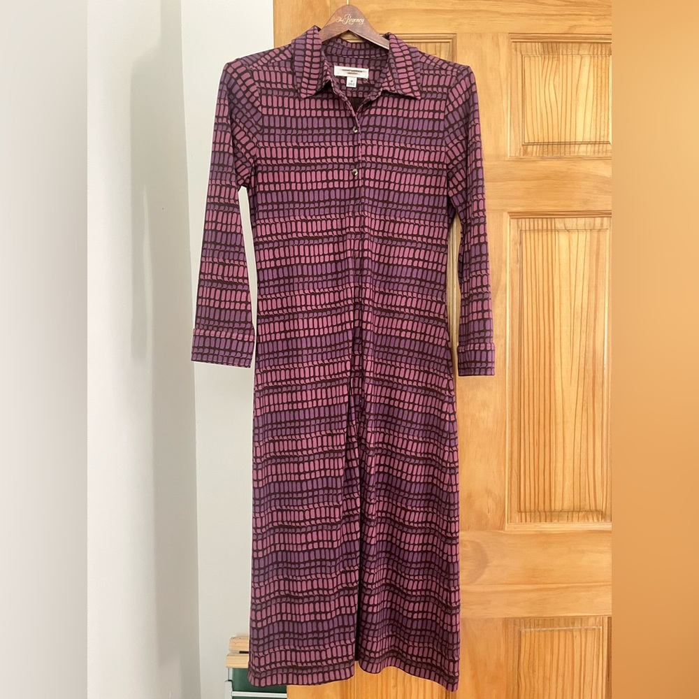Isaac Mizrahi Long Sleeve Purple Dress